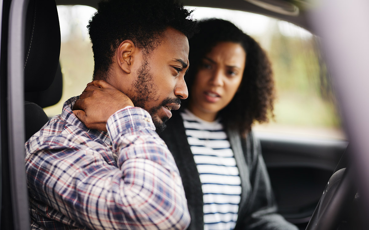 man with neck pain after accident
