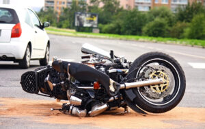motorcycle accident on the road