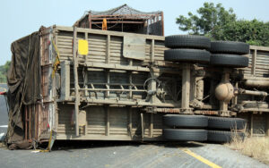 truck accident on the road