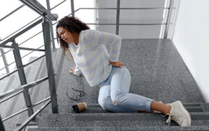 woman on the floor after falling