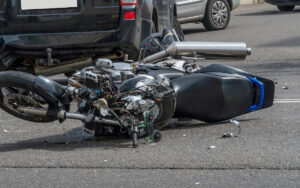 motorcycle accident on the road